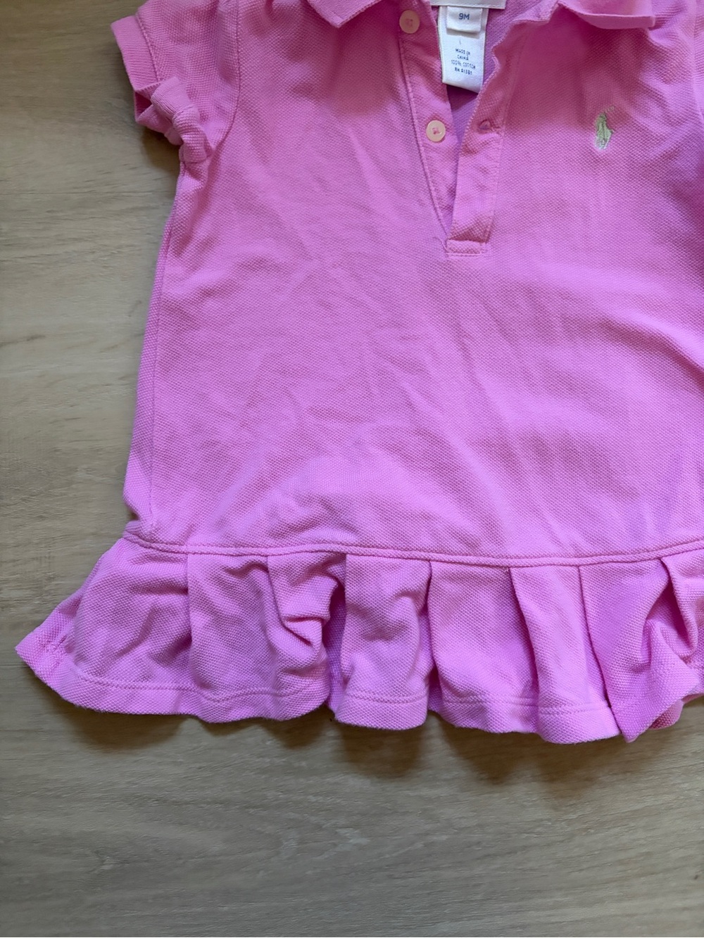 Ralph Lauren Pink Ruffle Polo Dress Baby Girl 9M - Picture 4 of 4